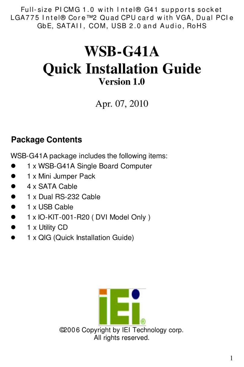 IEI Technology WSB-G41A User manual