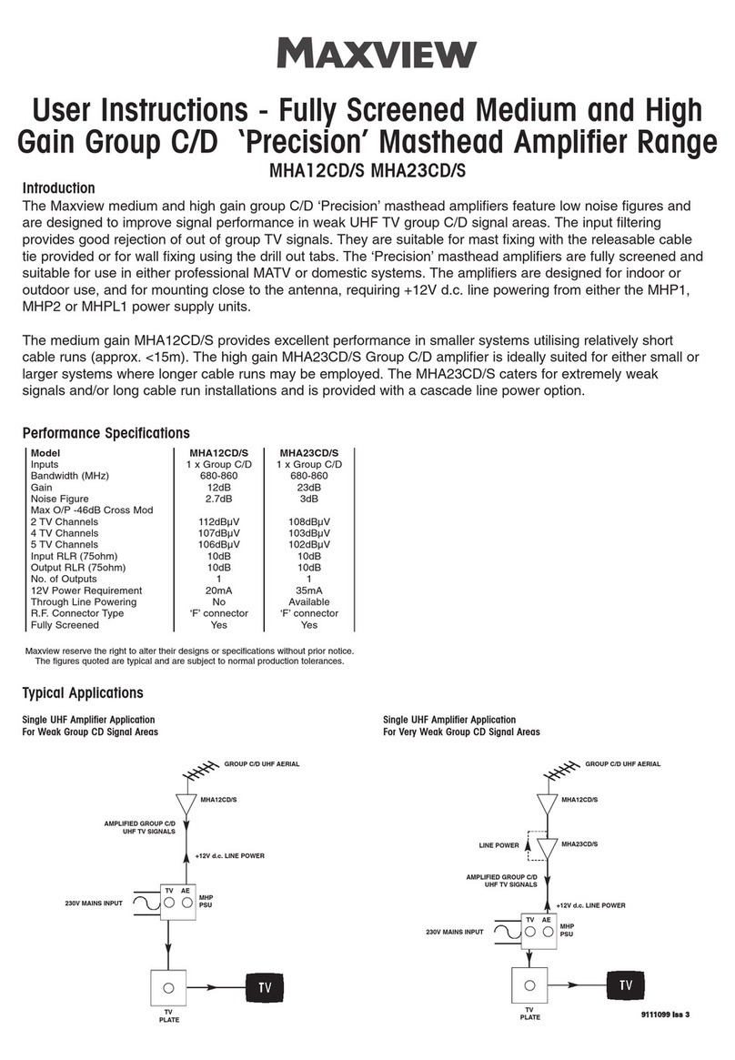 Maxview MHA12CD/S User instructions