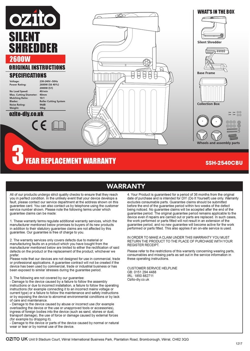 Ozito SSH-2540CBU User manual Ozito SSH-2540CBU User manual