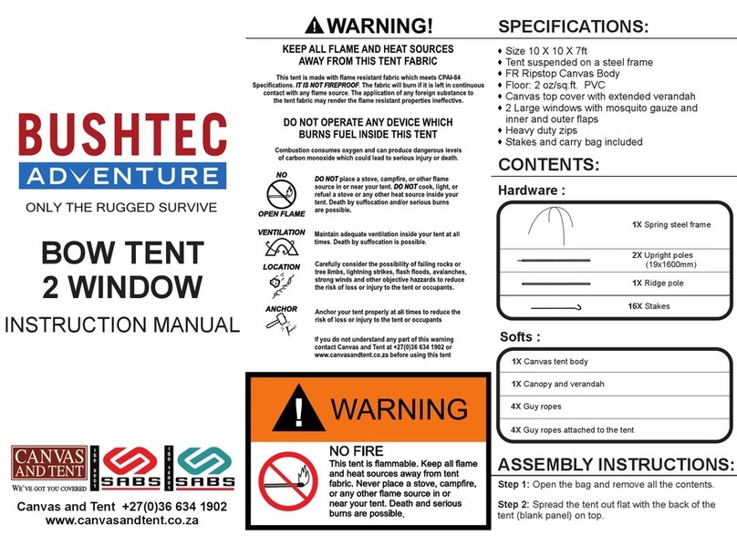 Bushtec Adventure GEMSBOK BOW TENT 3 X 3 M instruction manual