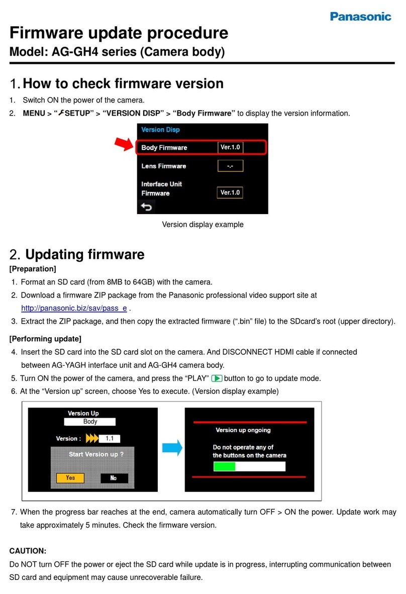 Panasonic AG-GH4 series Use and care manual Panasonic AG-GH4 series Use and care manual