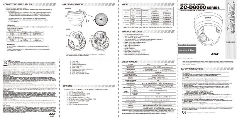 Ganz ZC-D8000 SERIES instruction manual