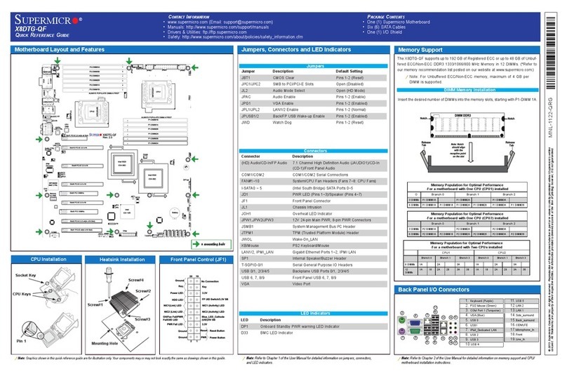 Supermicro SUPERO X8DTG-QF Quick reference guide