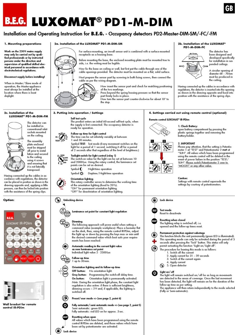 B.E.G. LUXOMAT PD1-M-DIM User guide