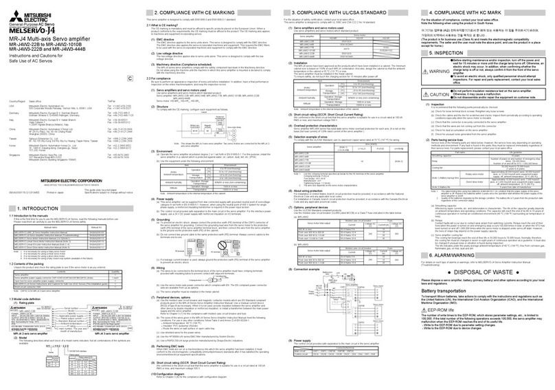Mitsubishi Electric MR-J4W2-22B Quick guide