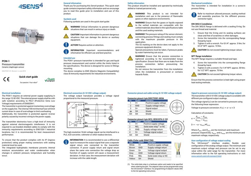 sens4 PCM-1c User manual