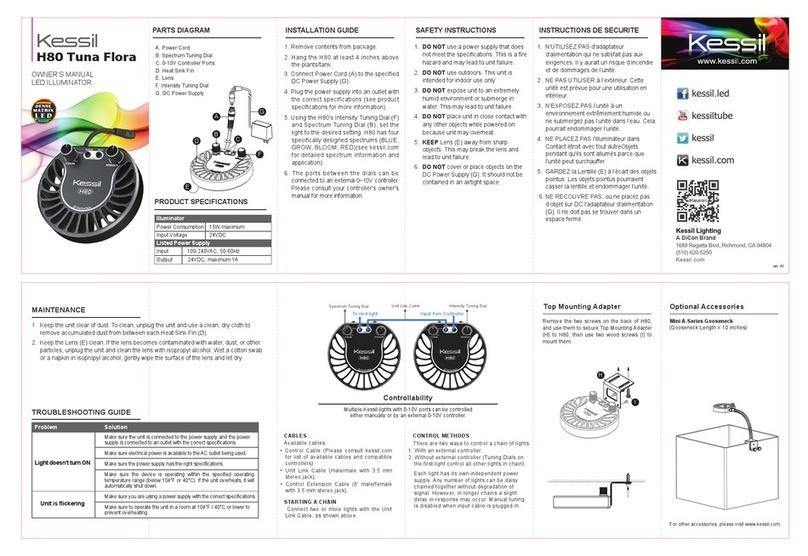 Kessil H80 Tuna Flora owner's manual