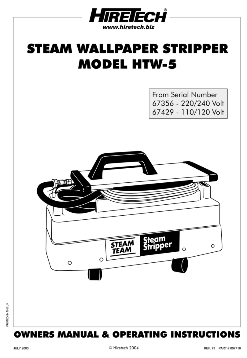 HireTech Steam Team HTW-5 Owner's manual & operating instructions HireTech Steam Team HTW-5 Owner's manual & operating instructions