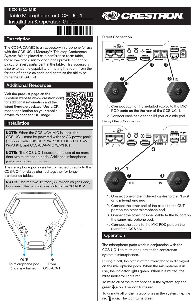 Crestron CCS-UCA-MIC Original operating instructions