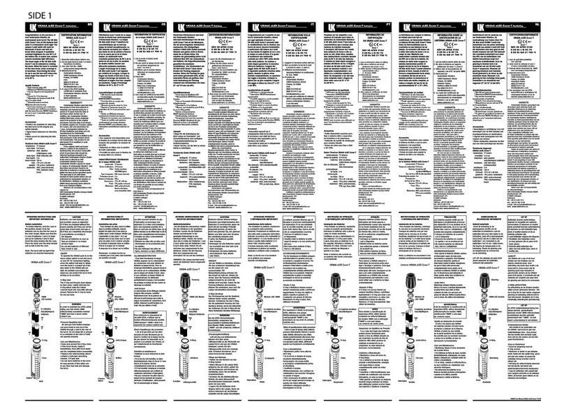 Underwater Kinetics UK4AA eLED Zoom-T user manual