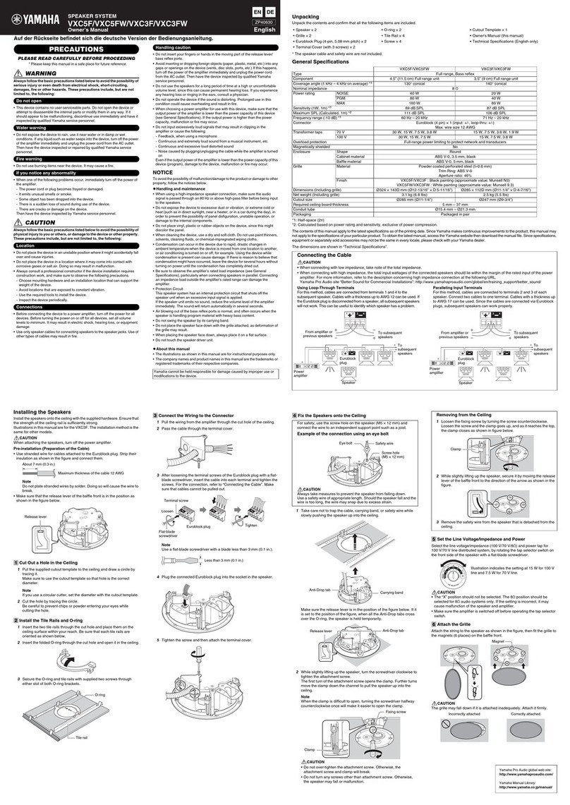 Yamaha VXC5F User manual