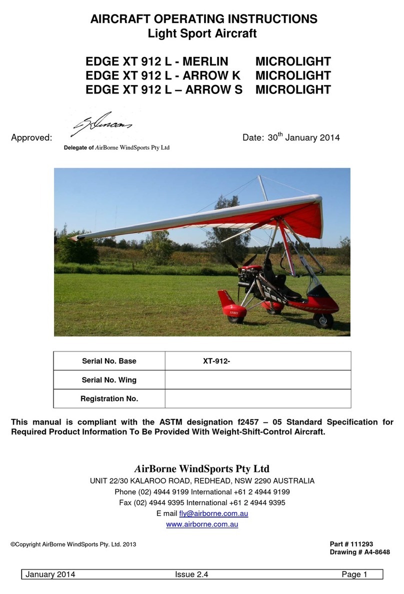 AirBorne WindSports EDGE XT 912 L MERLIN MICROLIGHT Aircraft Operating Instructions
