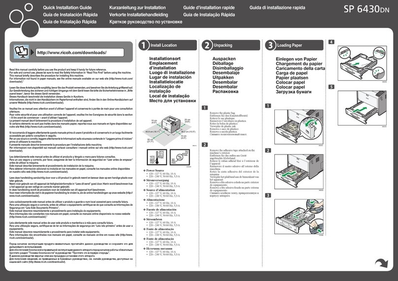 Ricoh SP 6430DN Quick installation guide