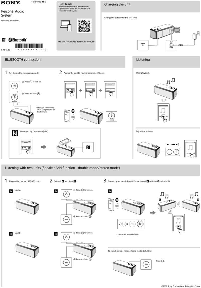 Sony SRS-XB3 User manual Sony SRS-XB3 User manual