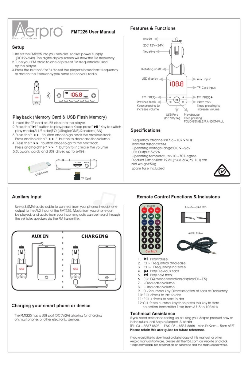 Aerpro FMT225 user manual