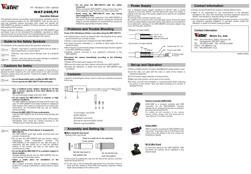 Watec WAT-240E/FS User manual
