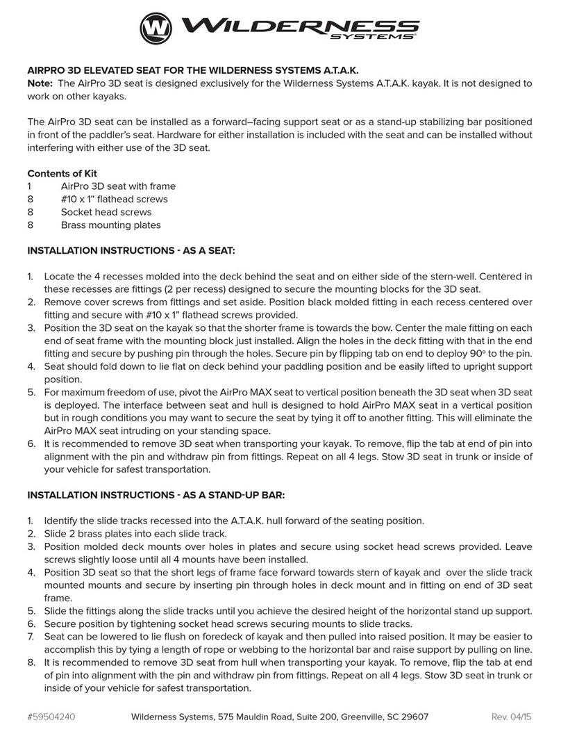 Wilderness Systems AIRPRO 3D installation instructions