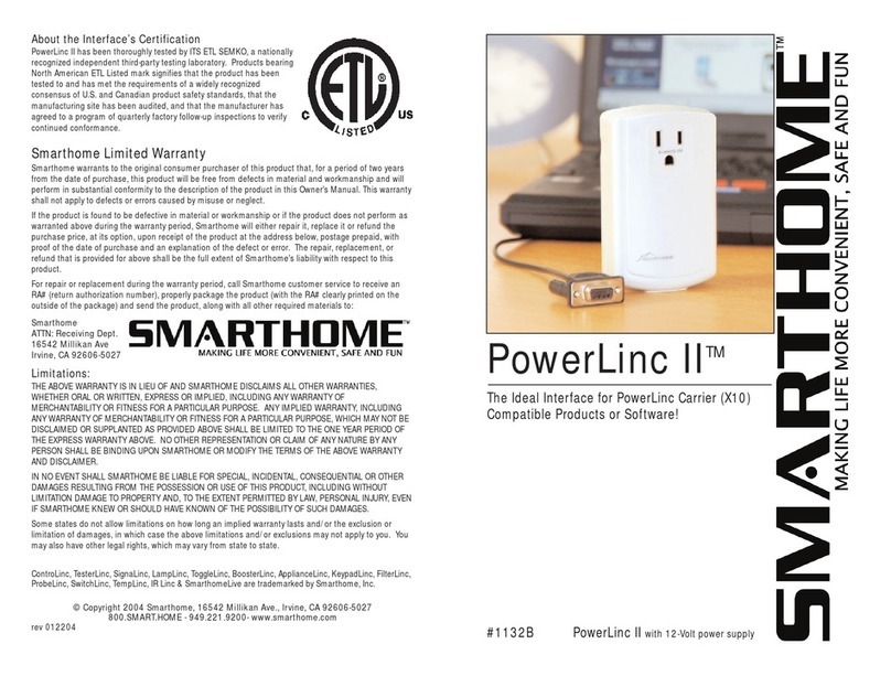 smart home PowerLinc II manual