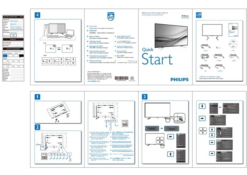 Philips Brilliance BDM4350 quick start guide