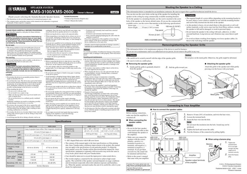 Yamaha KMS-3100 User manual