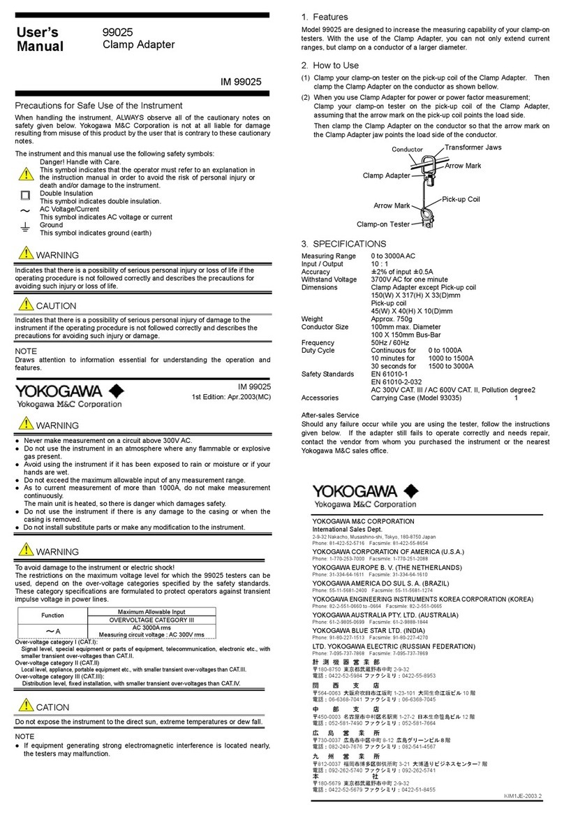YOKOGAWA 99025 User manual