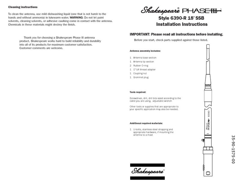 Shakespeare Electronic Phase III Style 6390-R User manual Shakespeare Electronic Phase III Style 6390-R User manual