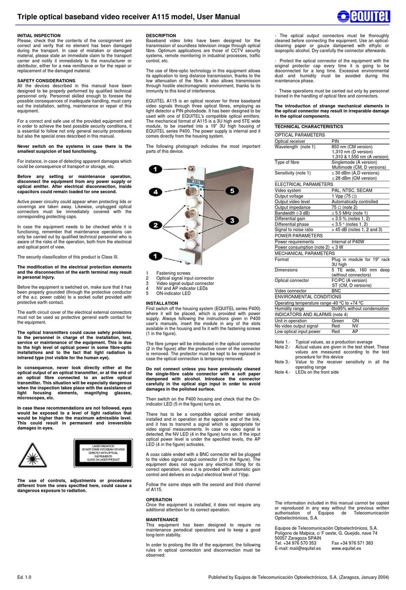 Equitel A115 user manual