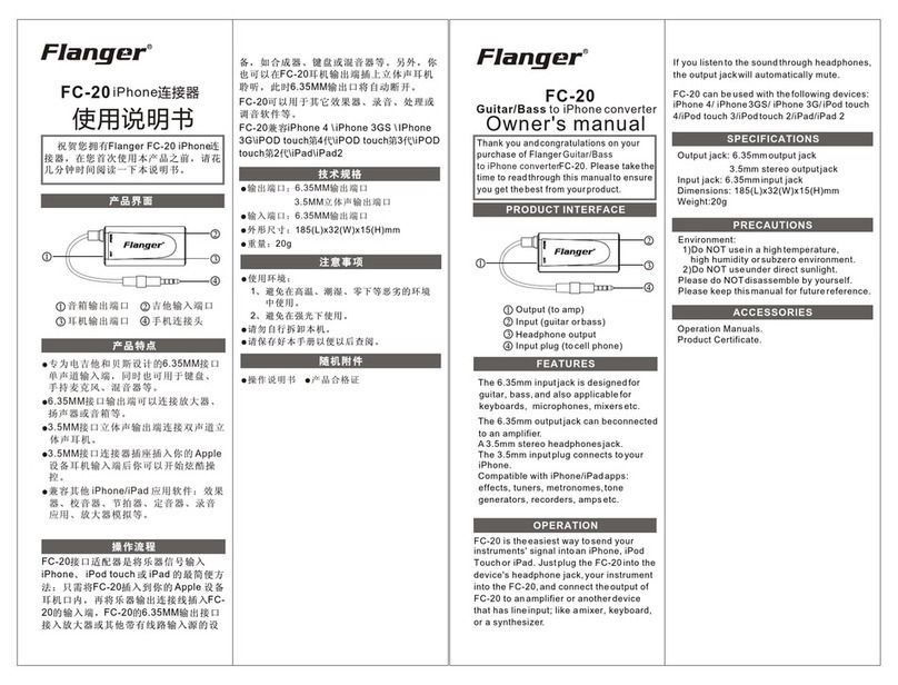 Flanger FC-20 owner's manual