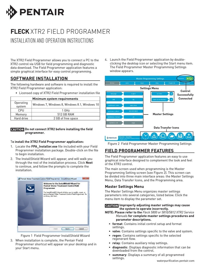 Pentair FLECK XTR2 Installation & operation instructions