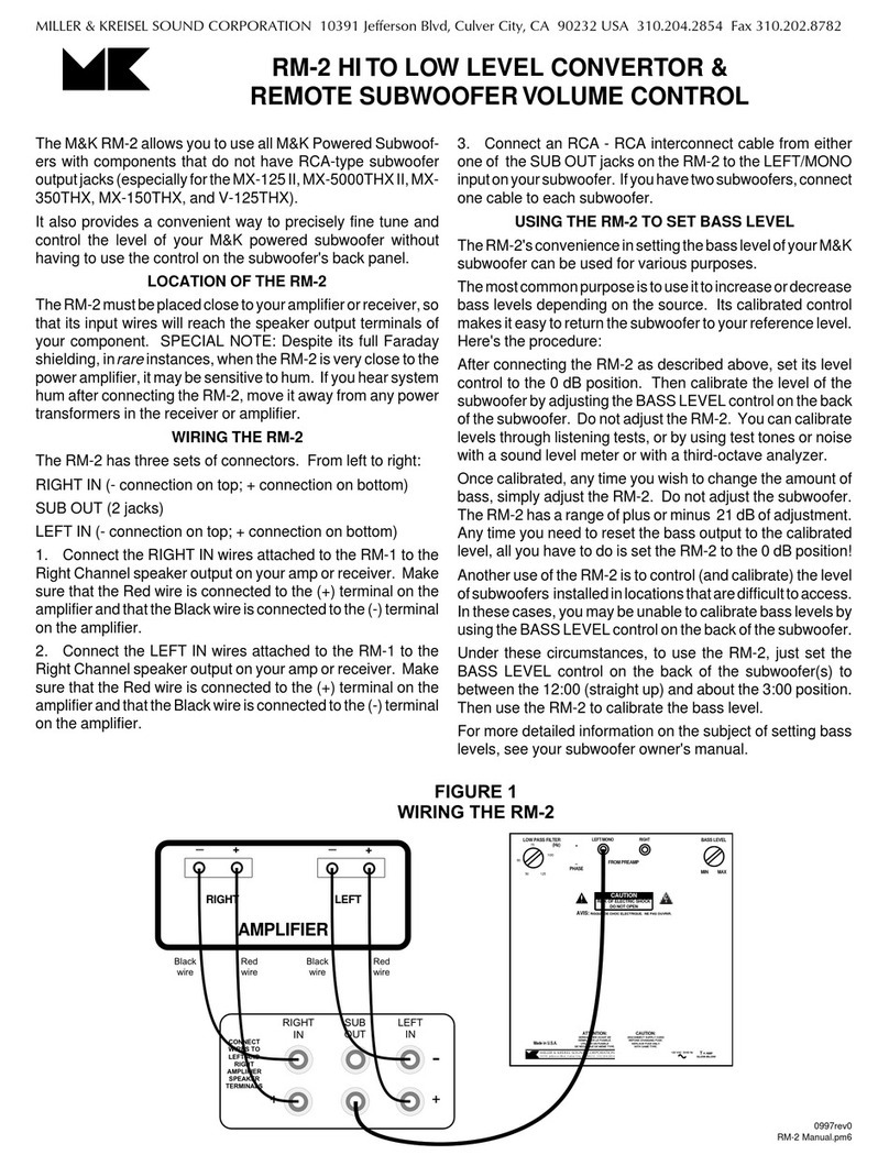 M&K RM-2 user manual