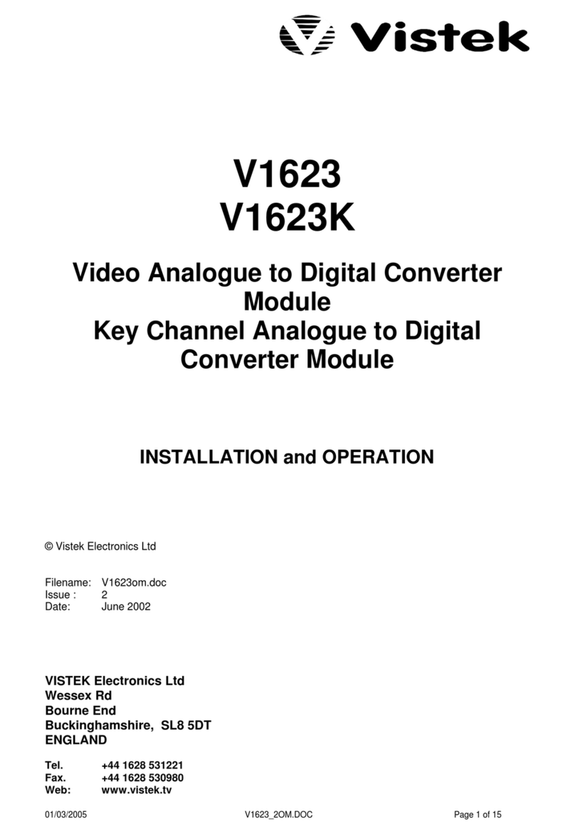 VISTEK V1623 Installation and operation