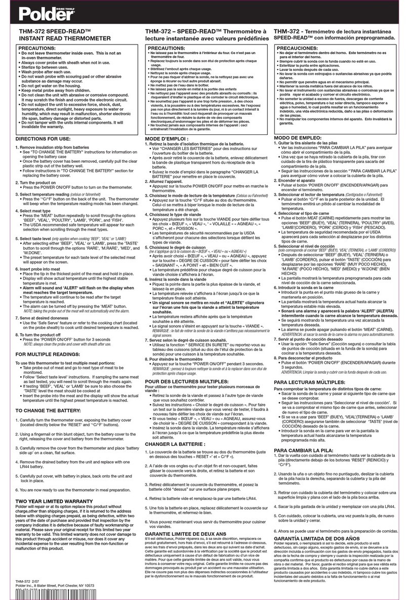 Polder THM-372 SPEED-READ User manual