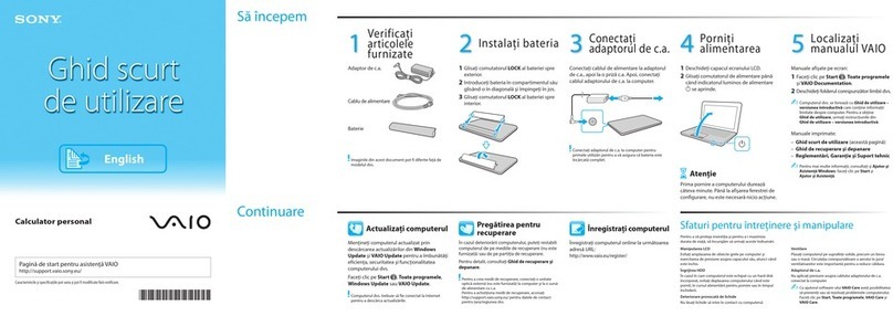 Sony VAIO VPCM1 Series quick start guide