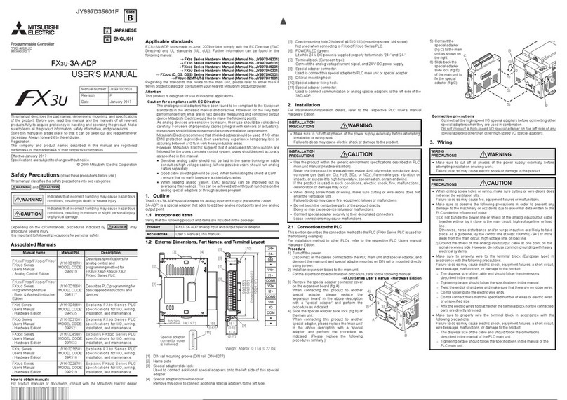 Mitsubishi Electric FX3U-3A-ADP User manual