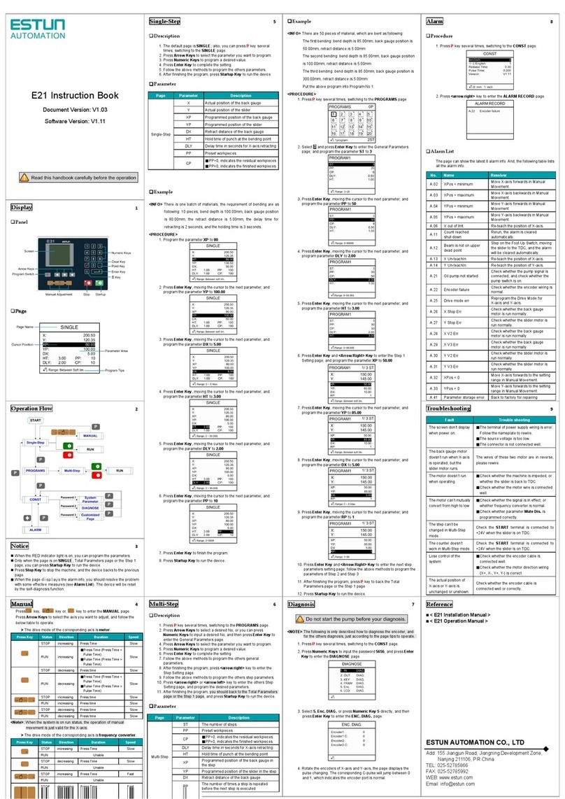 Estun E21 Instruction book