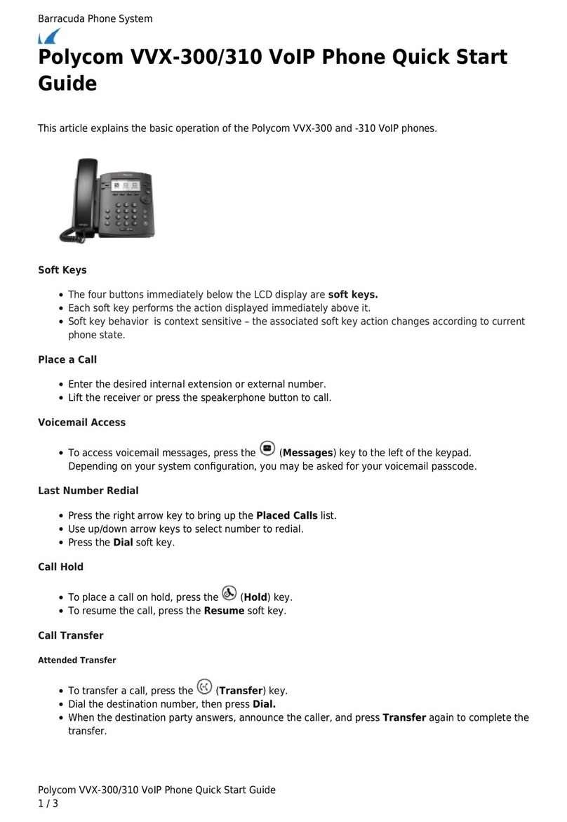 Polycom VVX 300 quick start guide