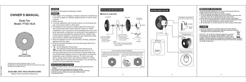 Comfee FT40-16JA owner's manual