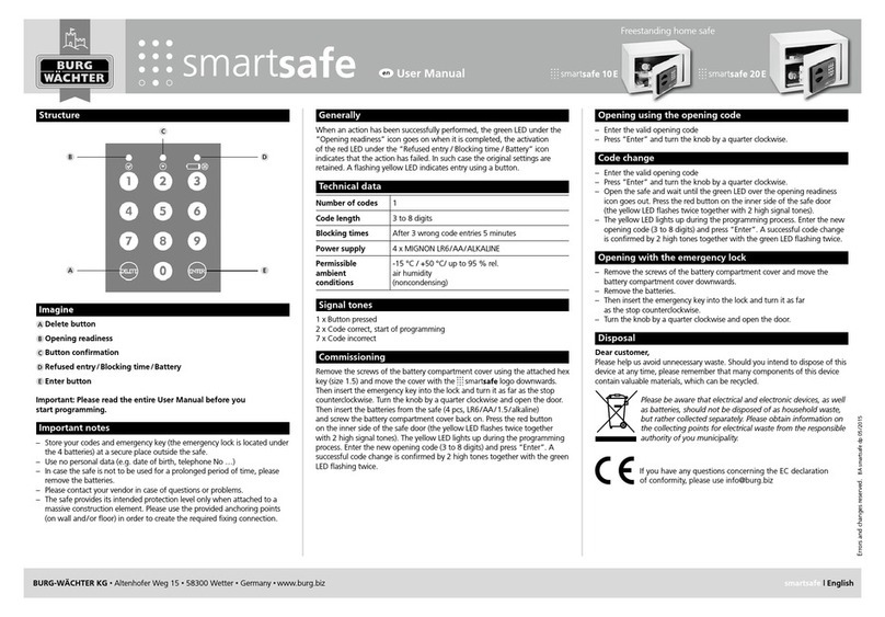 BURG WATCHER smartsafe 10 E user manual