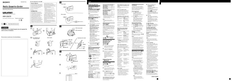 Sony Walkman WM-GX670 User manual