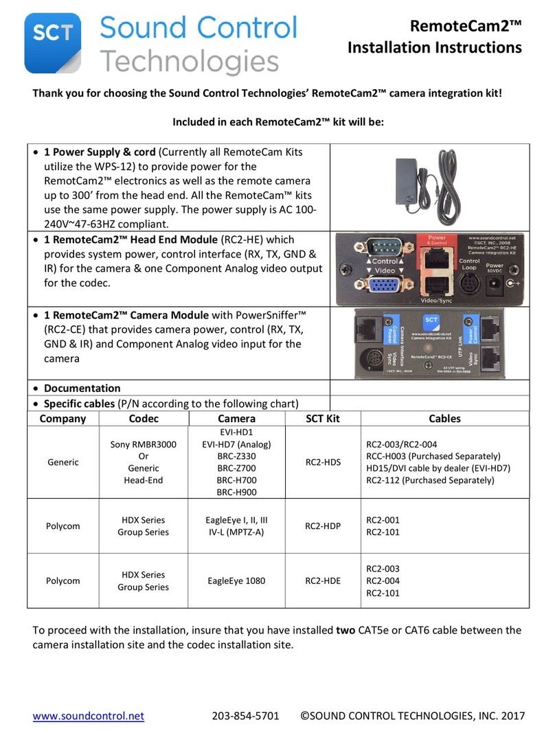 Sound Control Technologies RemoteCam2 installation instructions