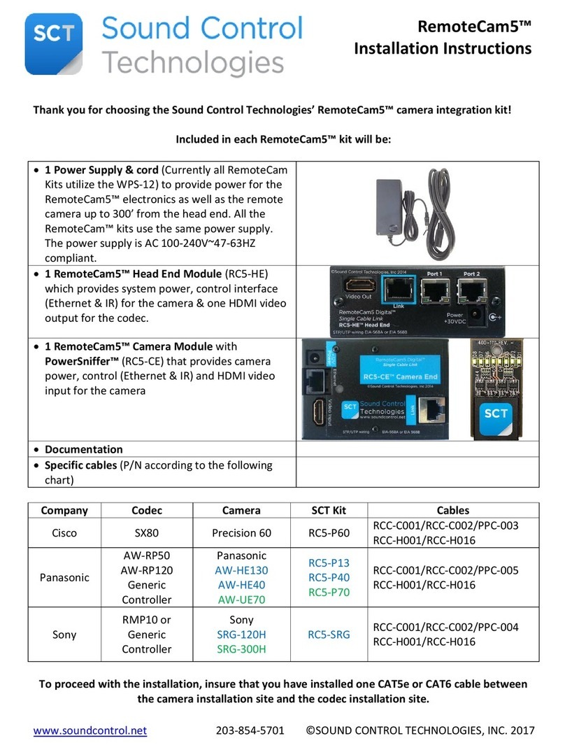 Sound Control Technologies RemoteCam5 installation instructions Sound Control Technologies RemoteCam5 installation instructions