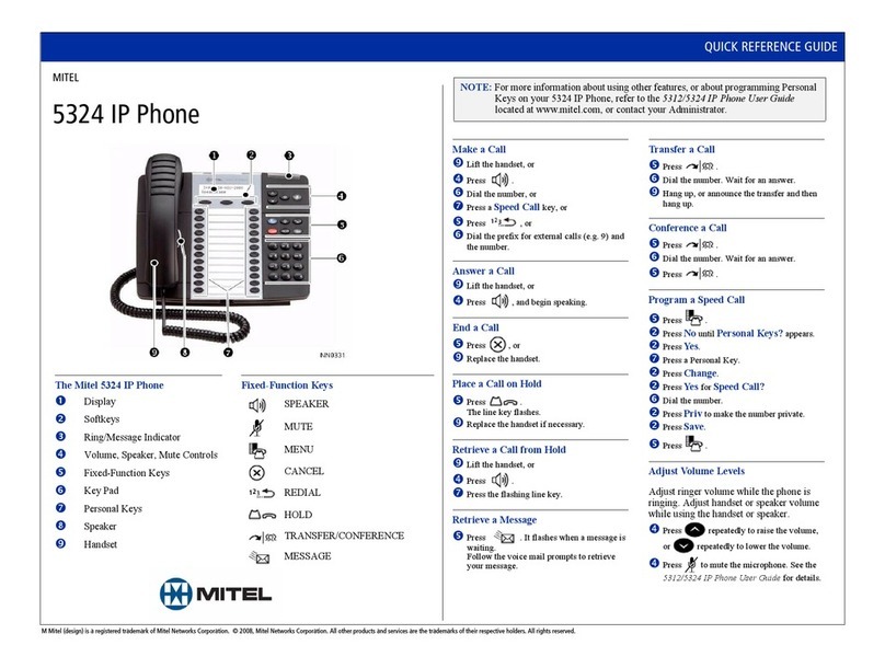Mitel 5324 User manual