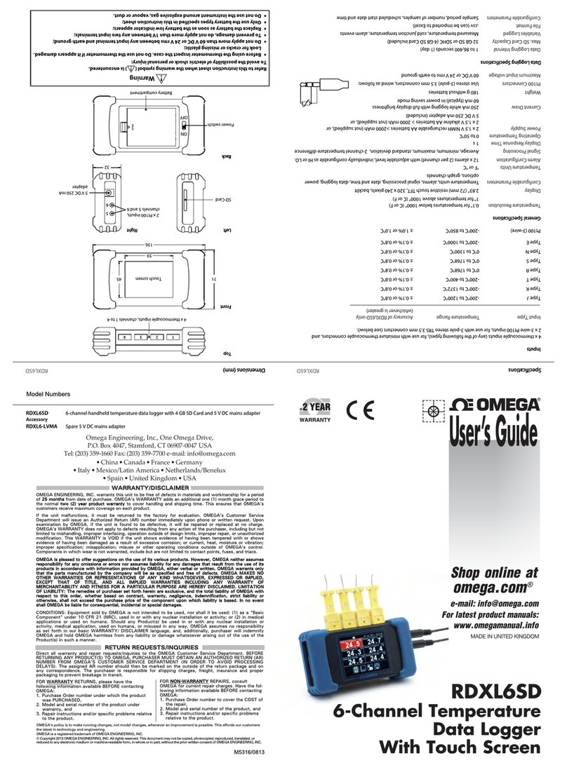 Omega RDXL6SD user guide
