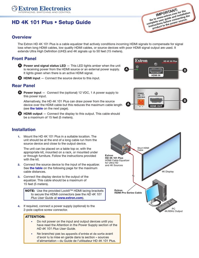 Extron electronics HD 4K 101 Plus Setup guide