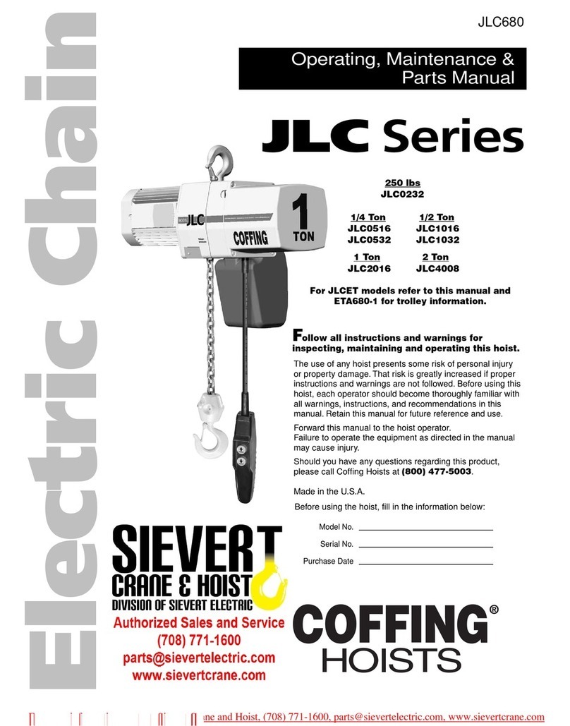 Coffing Hoists JLC0232 Operating, maintenance and parts manual