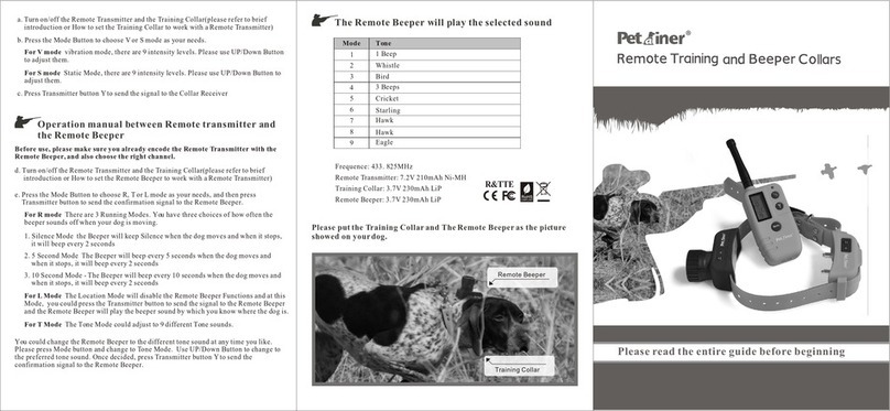 Petrainer PET910 Operation manual