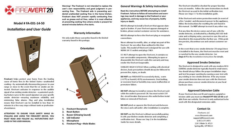 FireAvert FA-E01-14-50 Installation and user guide