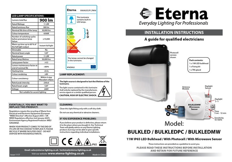Eterna BULKLED installation instructions