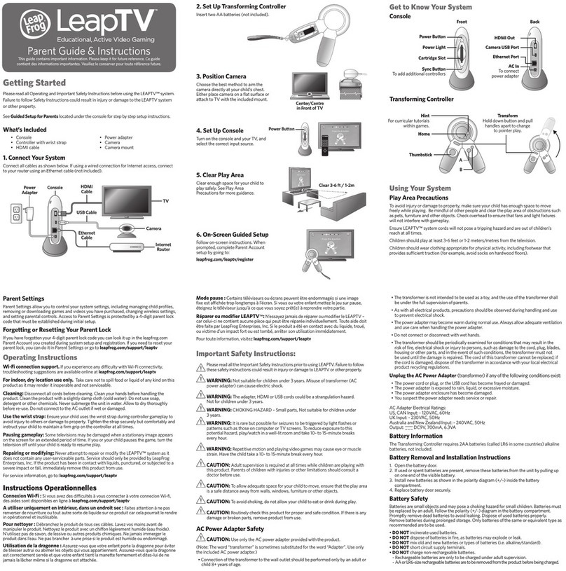 LeapFrog LeapTV Parent guide & instructions LeapFrog LeapTV Parent guide & instructions