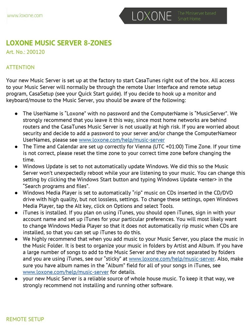 LOXONE 200120 quick start guide